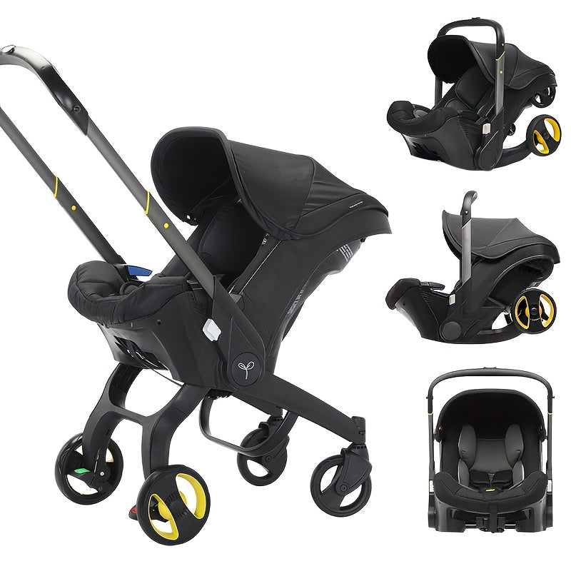 4 in 1 Baby Stroller, Adjustable Stroller with Awning, Portable Foldable Stroller, Suitable for 0-3 Years Old Baby,