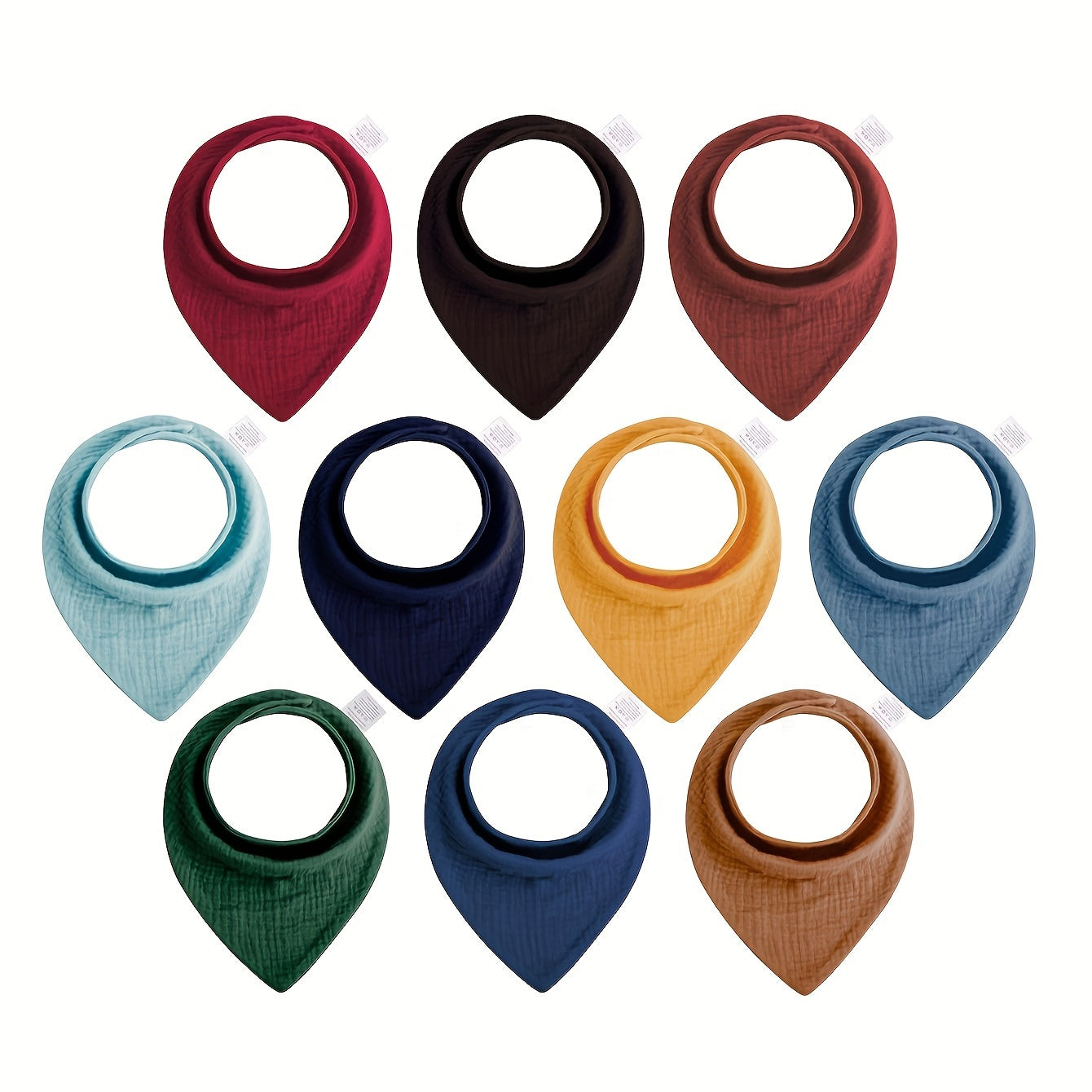10-pack Of Waterproof, Adjustable Snap-on, Breathable, Soft, Baby Bibs, Suitable For Both Boys And Girls,