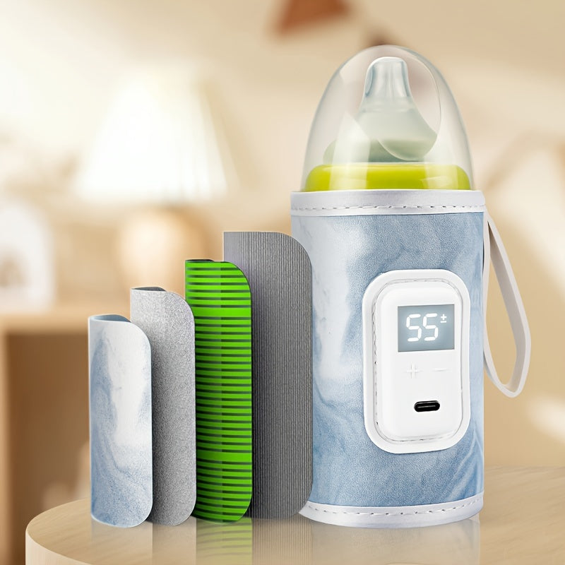 Intelligent Bottle Warmer Sleeve with 21 Temperature Settings and Smart Display, Universal most baby bottle.