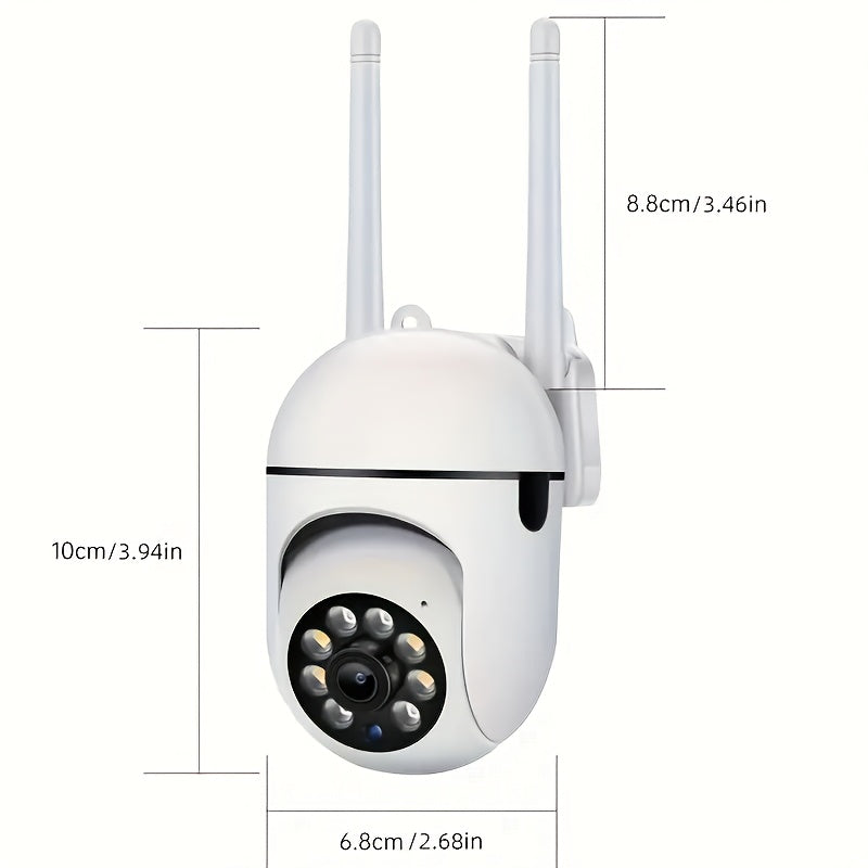 1pc 1080p HD Wireless Security Camera with Color Night Vision, 2-Way Audio,