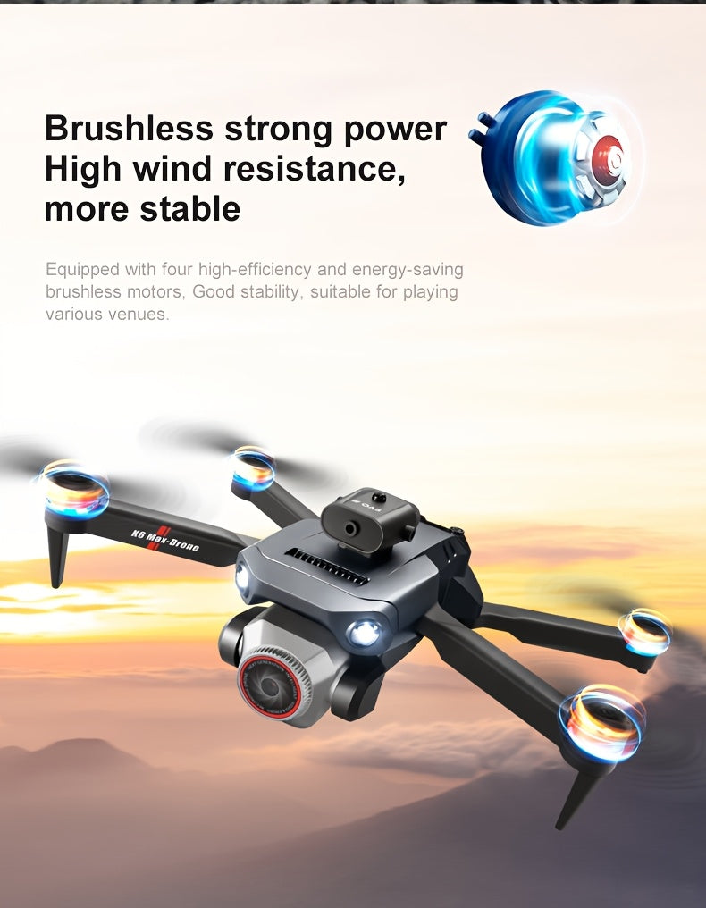 RC Drone, With 2 Batteries, Screen Remote Control Operation, 360 °obstacle Avoidance, Powerful Brushless Motor, Electrically Adjustable HD Dual Cameras, Remote-controlled Aircraft, With 8g Memory Card