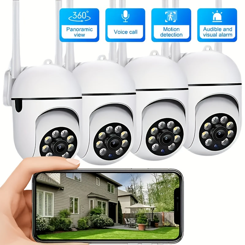 1pc 1080p HD Wireless Security Camera with Color Night Vision, 2-Way Audio,