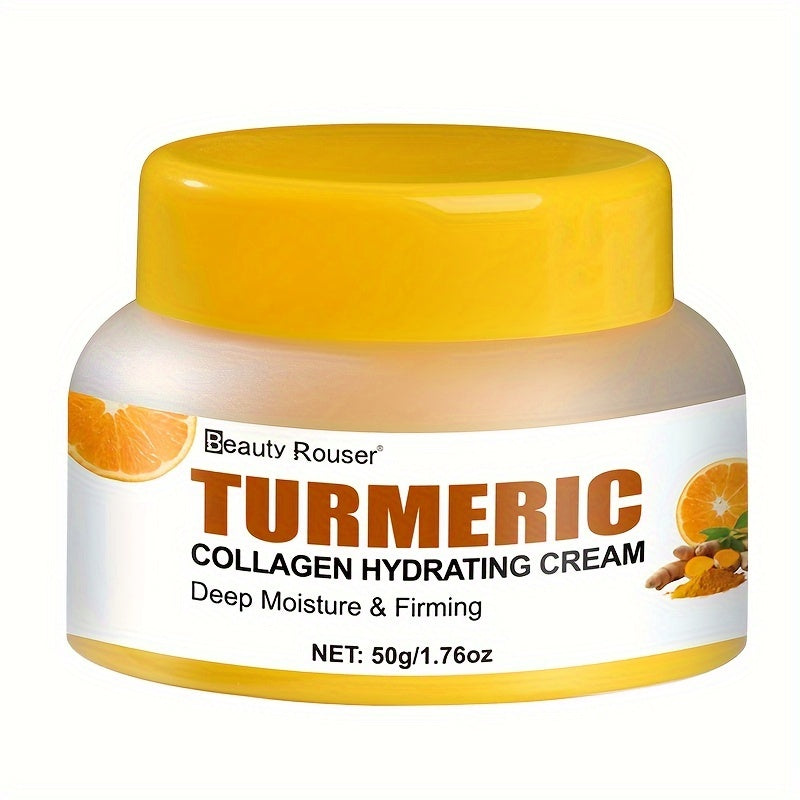 Turmeric & Collagen Hydrating Cream - 1.76oz | Deep Moisture for All Skin Types | Vitamin C & Niacinamide Infused