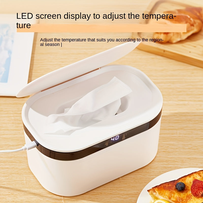 USB-Powered Portable Wet Wipe Warmer - Constant Temperature Heating, Moisturizing Dispenser for Travel & Car Use, Reusable