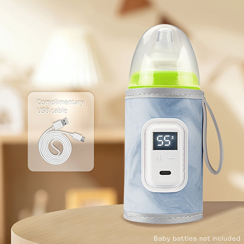 Intelligent Bottle Warmer Sleeve with 21 Temperature Settings and Smart Display, Universal most baby bottle.