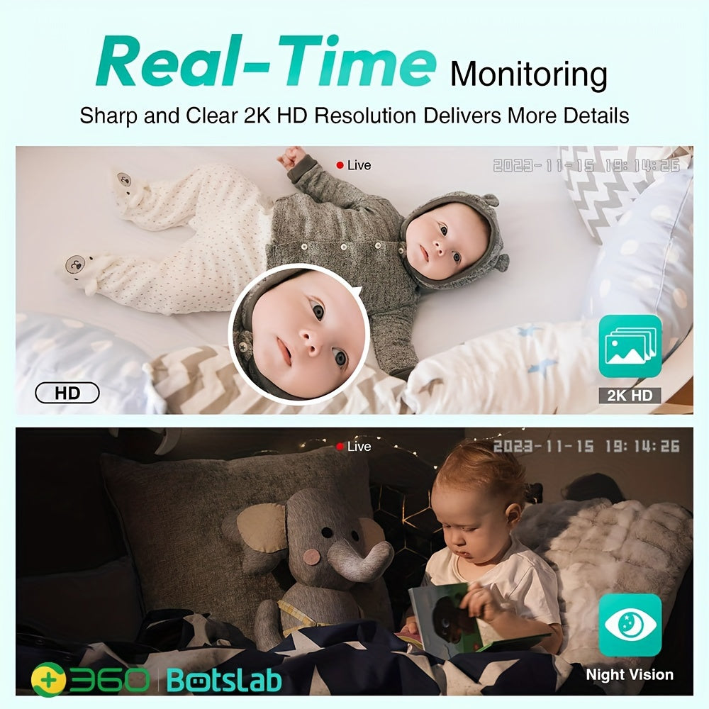 2K Baby Security Camera - Smart Body Motion Detection, Night Vision,