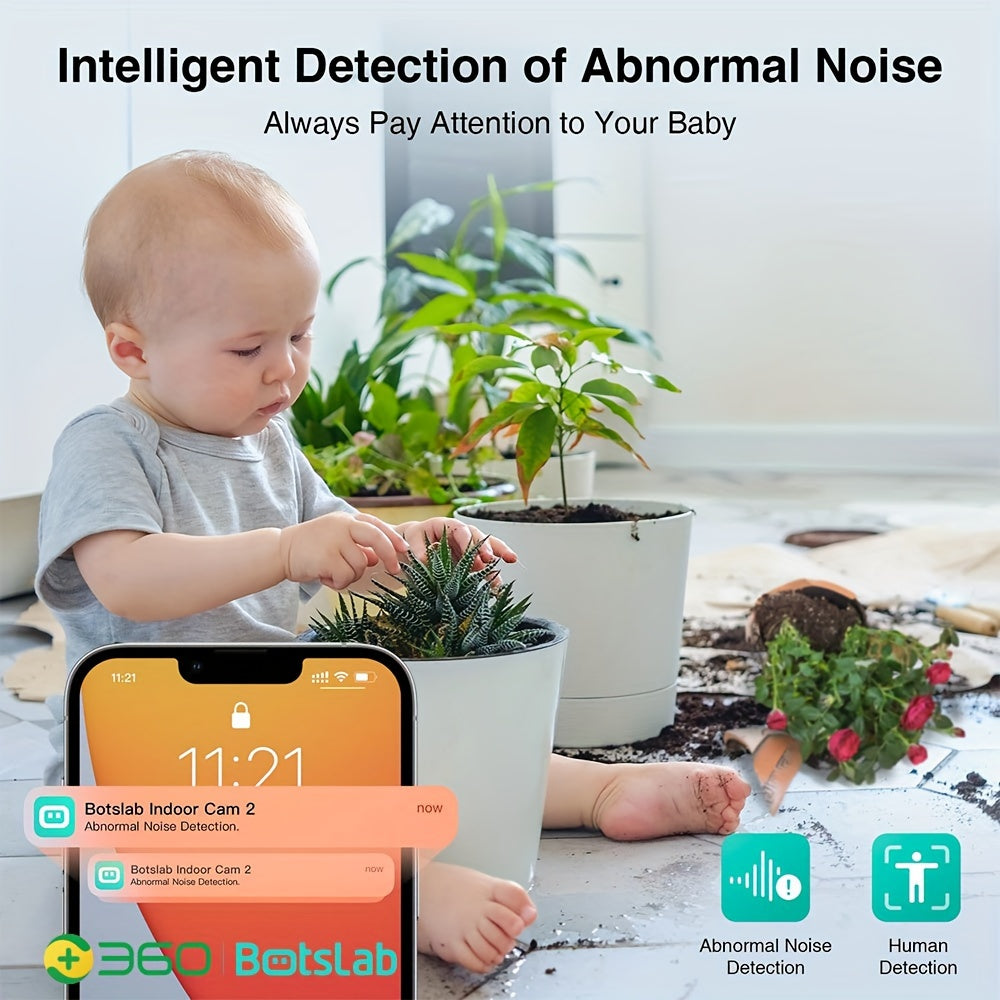 2K Baby Security Camera - Smart Body Motion Detection, Night Vision,