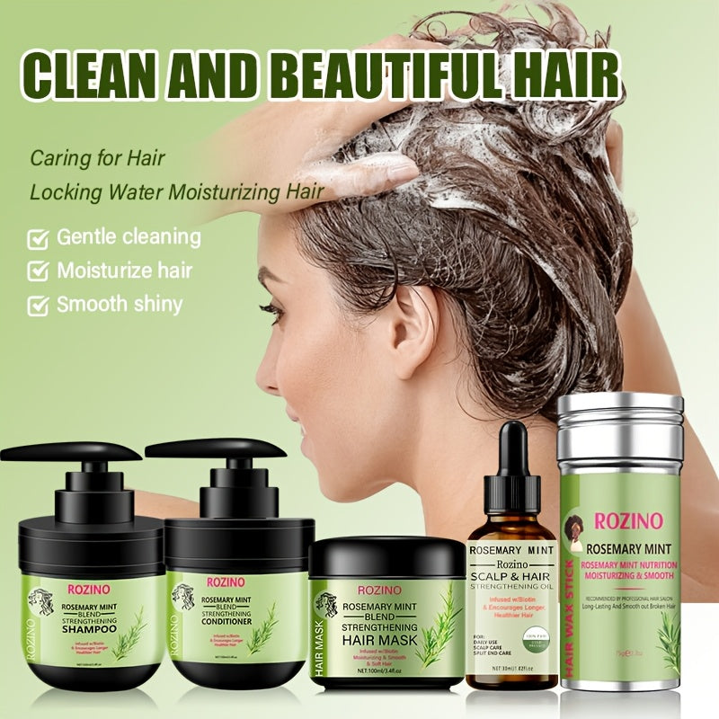 Rosemary & Mint Hydrating Hair Care Set - Deep Cleansing Shampoo and Conditioner Duo, Moisturizing for Soft,