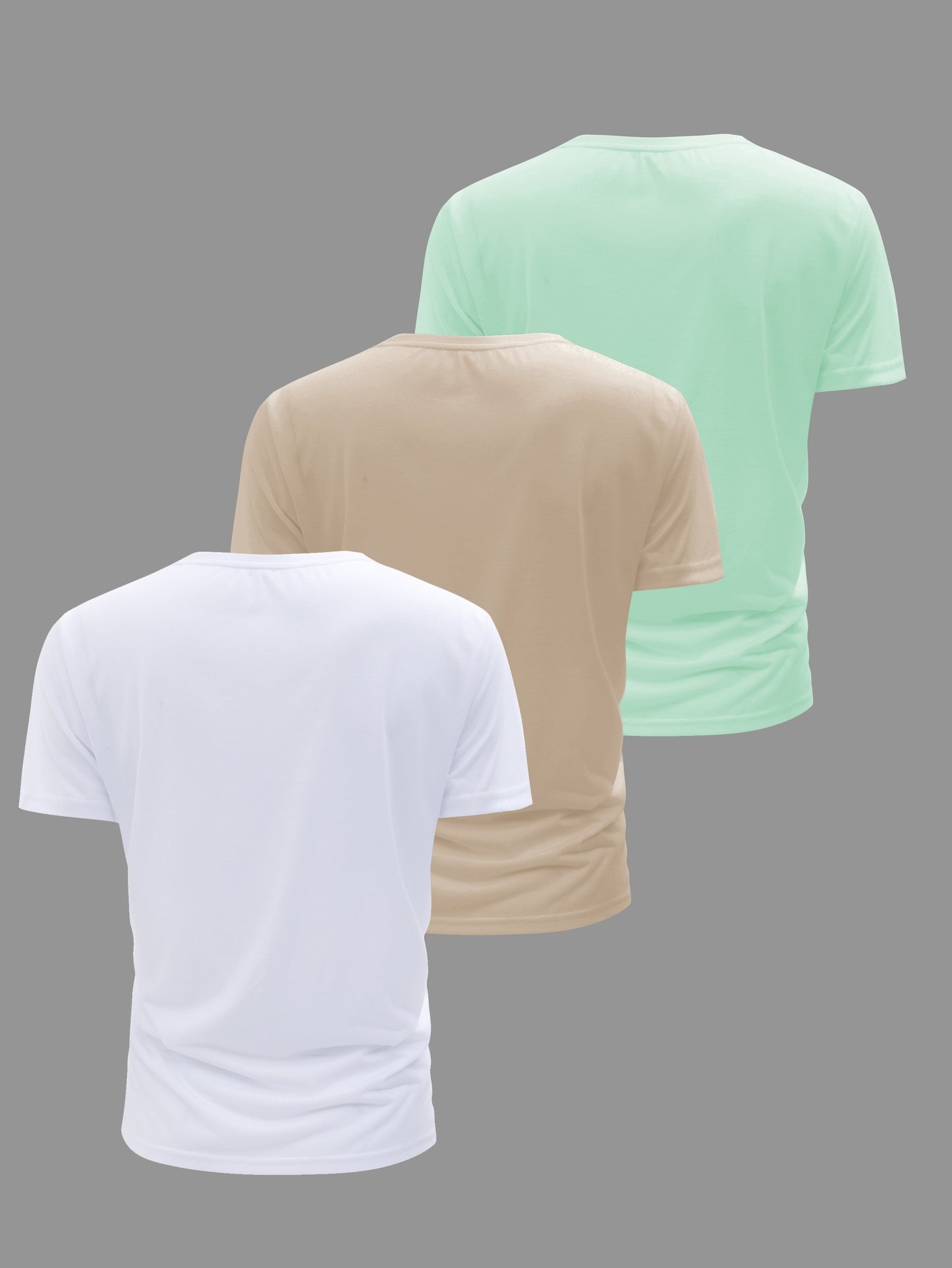 3pcs Men's Casual Short Sleeve Crew Neck T-shirts, Breathable And Lightweight For Summer Sport And Casual Wear, Outdoor Cloth