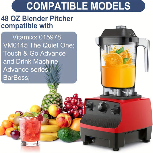 48OZ Blender Cup Container Replacement Compatible Blender Pitcher The Quiet One VM0145 Drink Machine Advance And Touch & Go Commercial Blender Jar Accessories