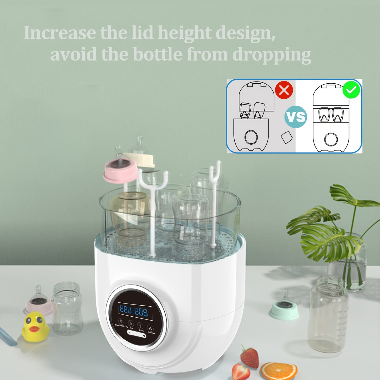 Bottle Sterilizer And Dryer, Baby Bottle Sterilizer, Electric Steam, Universal Fit For All Bottles, Pacifiers, Breast Pumps,