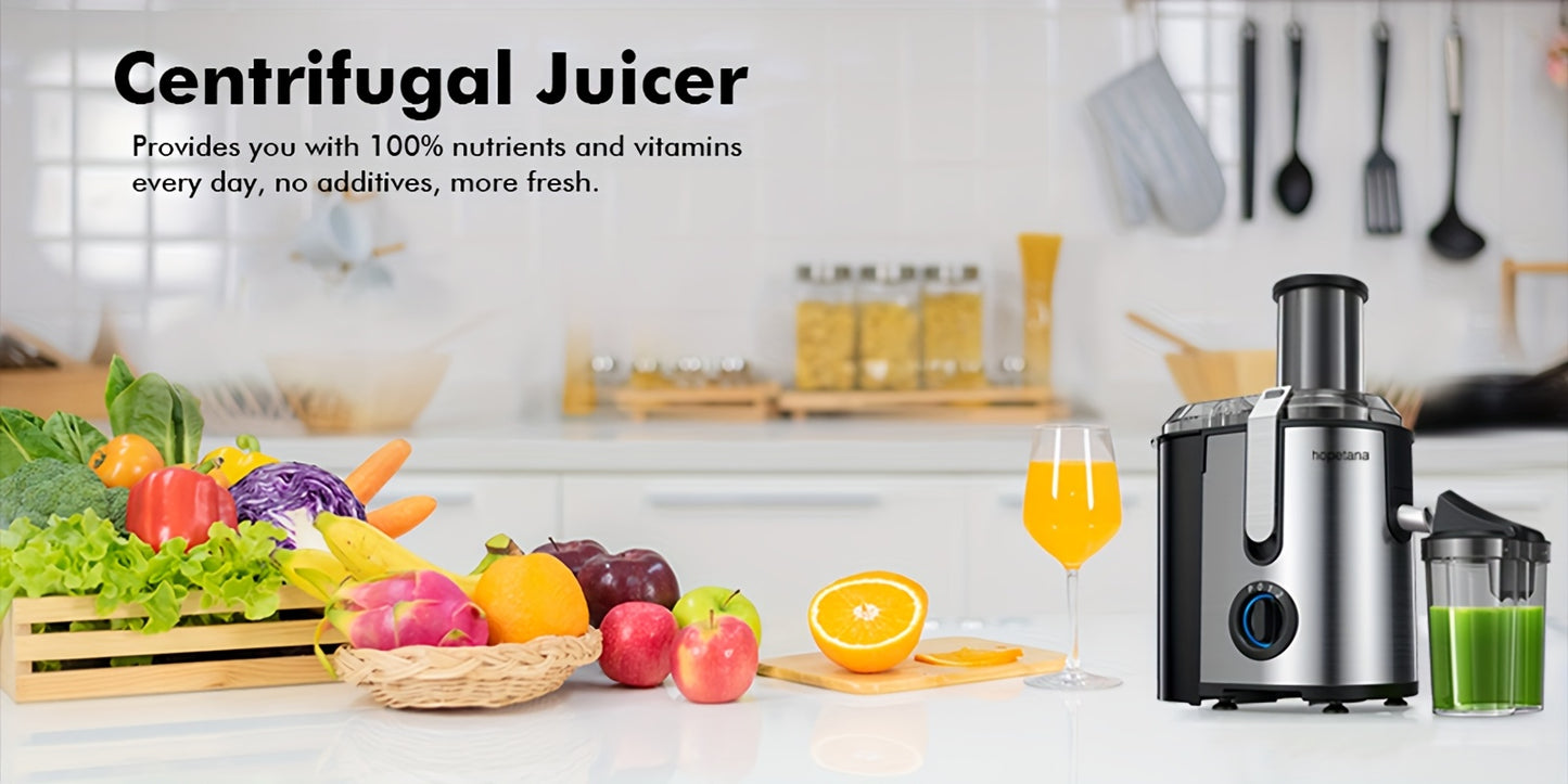 Juicer Machine, 800W High-Yield With 3.2" Wide Feed Chute For Whole Fruit & Veggie Processing, Stainless Steel BPA-Free, Quick & Simple Easy To Clean, Silvery