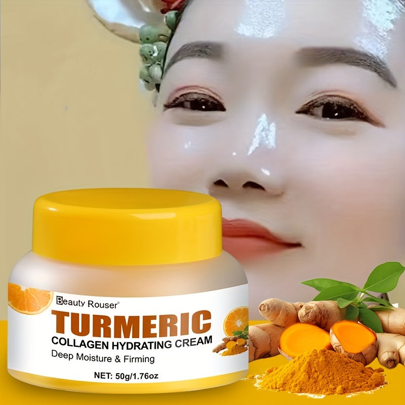 Turmeric & Collagen Hydrating Cream - 1.76oz | Deep Moisture for All Skin Types | Vitamin C & Niacinamide Infused