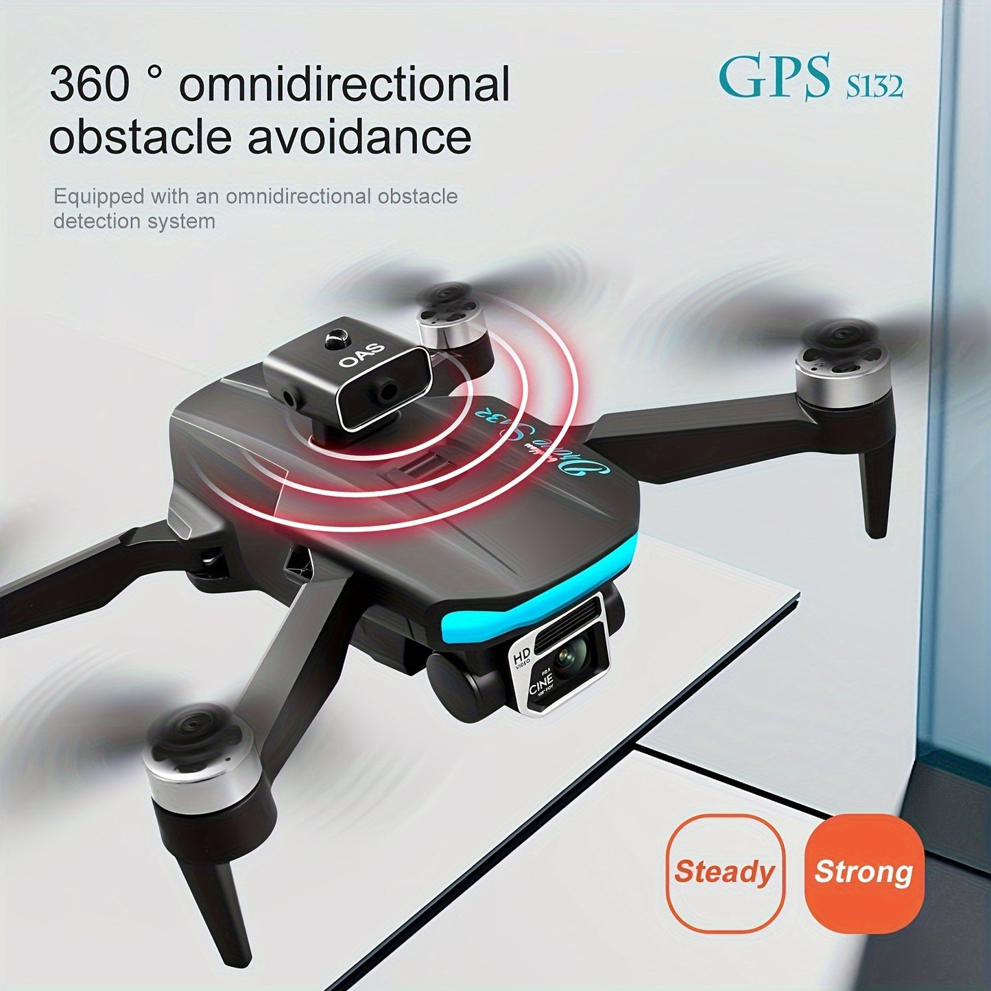 New S132 Quadcopter Drone: Built-in GPS, One Click Return, Dual Cameras, Brushless Motor, Intelligent Obstacle Avoidance. Perfect Toys And Gifts For Adults And Teenagers