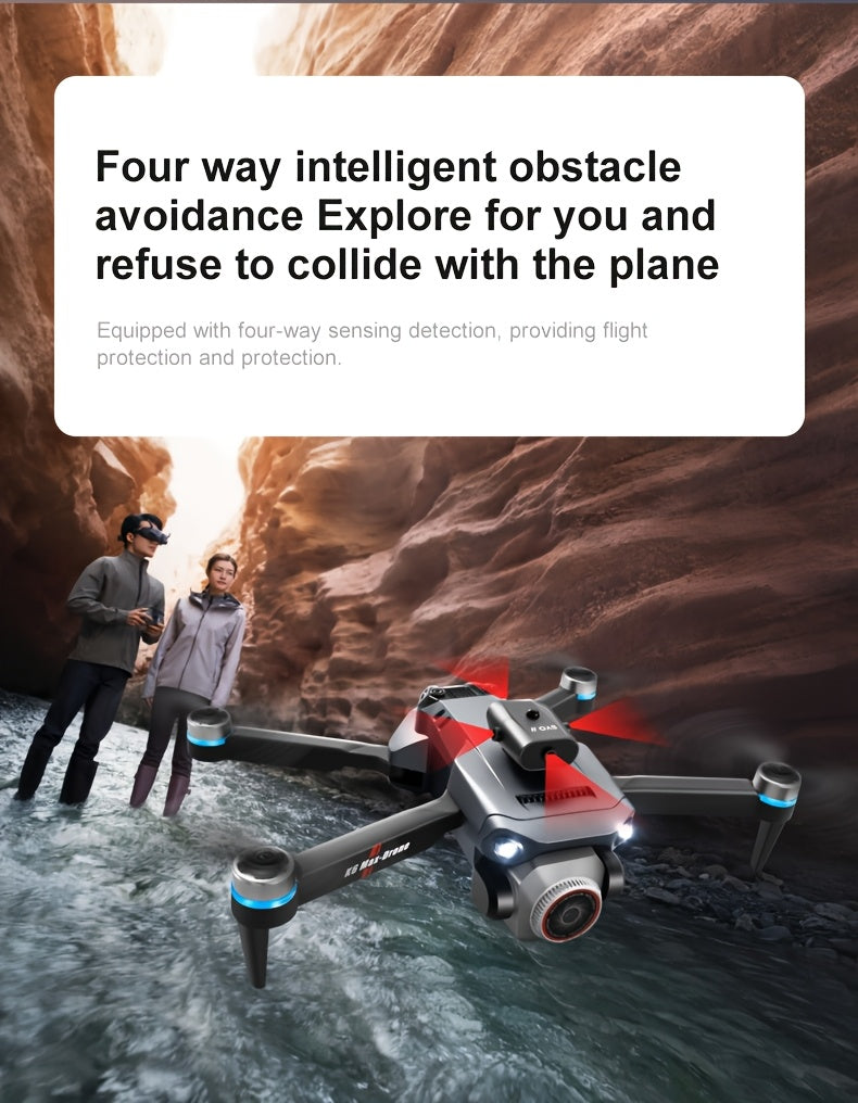 RC Drone, With 2 Batteries, Screen Remote Control Operation, 360 °obstacle Avoidance, Powerful Brushless Motor, Electrically Adjustable HD Dual Cameras, Remote-controlled Aircraft, With 8g Memory Card