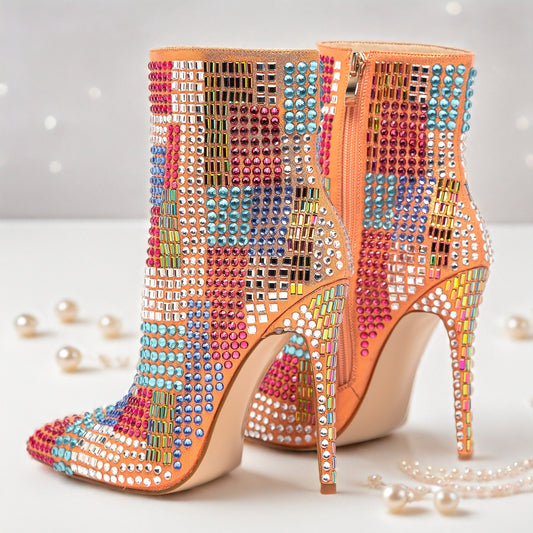 " Studded High Heels For Ladies, Exuding Unique Charm