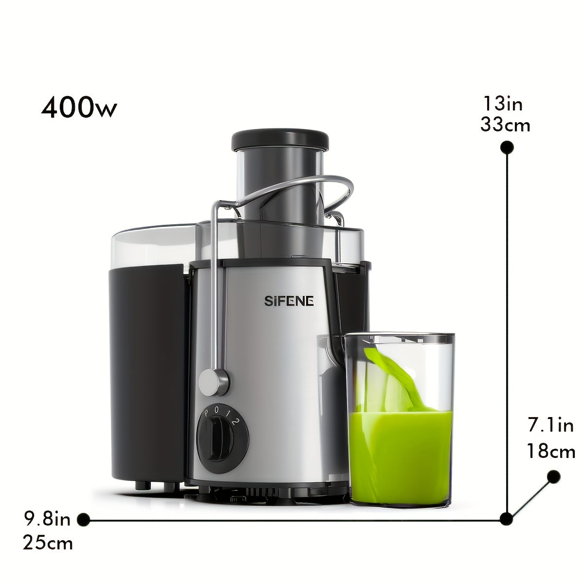 Centrifugal Juicer With 3"  Whole Fruits & Veggies, Easy To Clean, Stainless Steel Kitchen Juicer