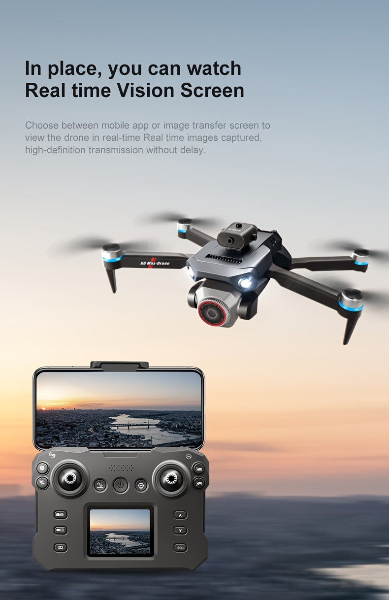 RC Drone, With 2 Batteries, Screen Remote Control Operation, 360 °obstacle Avoidance, Powerful Brushless Motor, Electrically Adjustable HD Dual Cameras, Remote-controlled Aircraft, With 8g Memory Card