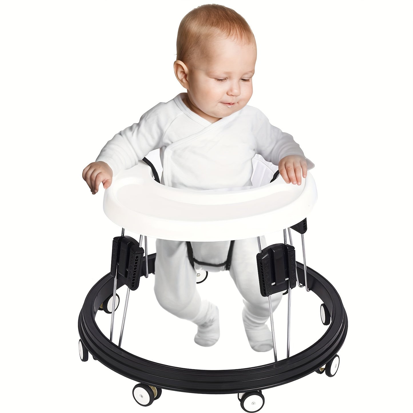 Walker With Adjustable Height, Multi-Functional Folding Walker, 9 Heights Adjustable,