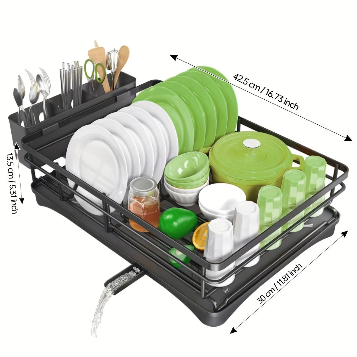 Kitchen Double-Layer Bowl And Chopstick Rack, Drain Rack With Drain Tray, Dish Drying Rack Dish Basket, Stainless Steel, Knife Holder, Cutting Board Stand, Chopstick Holder,