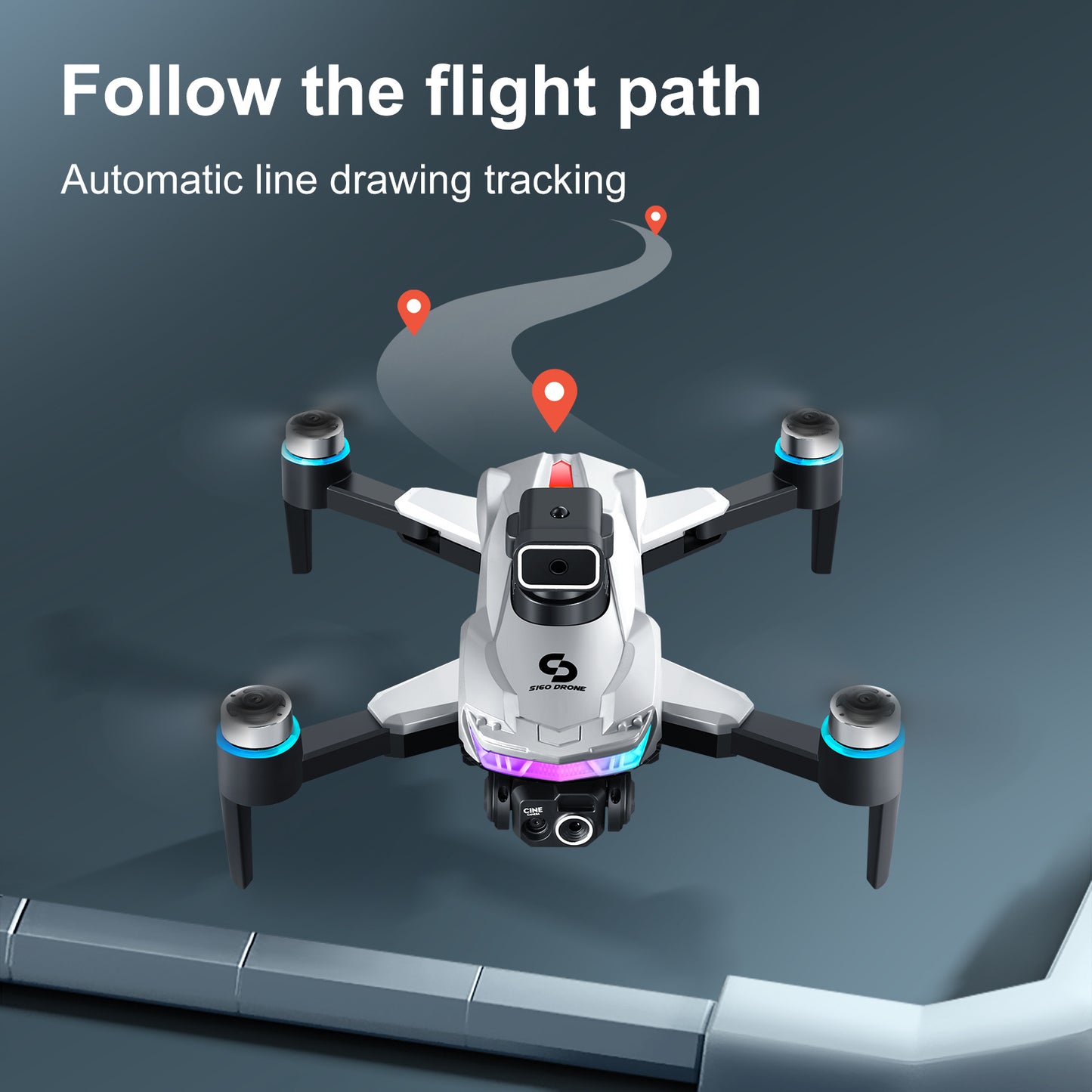 Dual Camera Drone with Remote Control, 480p Video, Obstacle Avoidance, 1-Axis Gimbal, USB Charging, 2000mAh Battery, 5905.51inch Max Control Range, 4724.41inch Max Altitude, 3m/s Max Speed, for Outdoor Quadcopter for Beginner