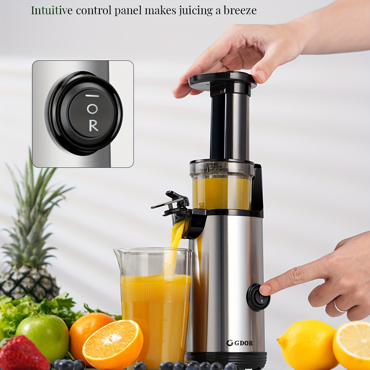 A Small Multifunctional Juicer For Home Use That Automatically Separates Juice And Residue, A Cold-pressed Slow Juicer.