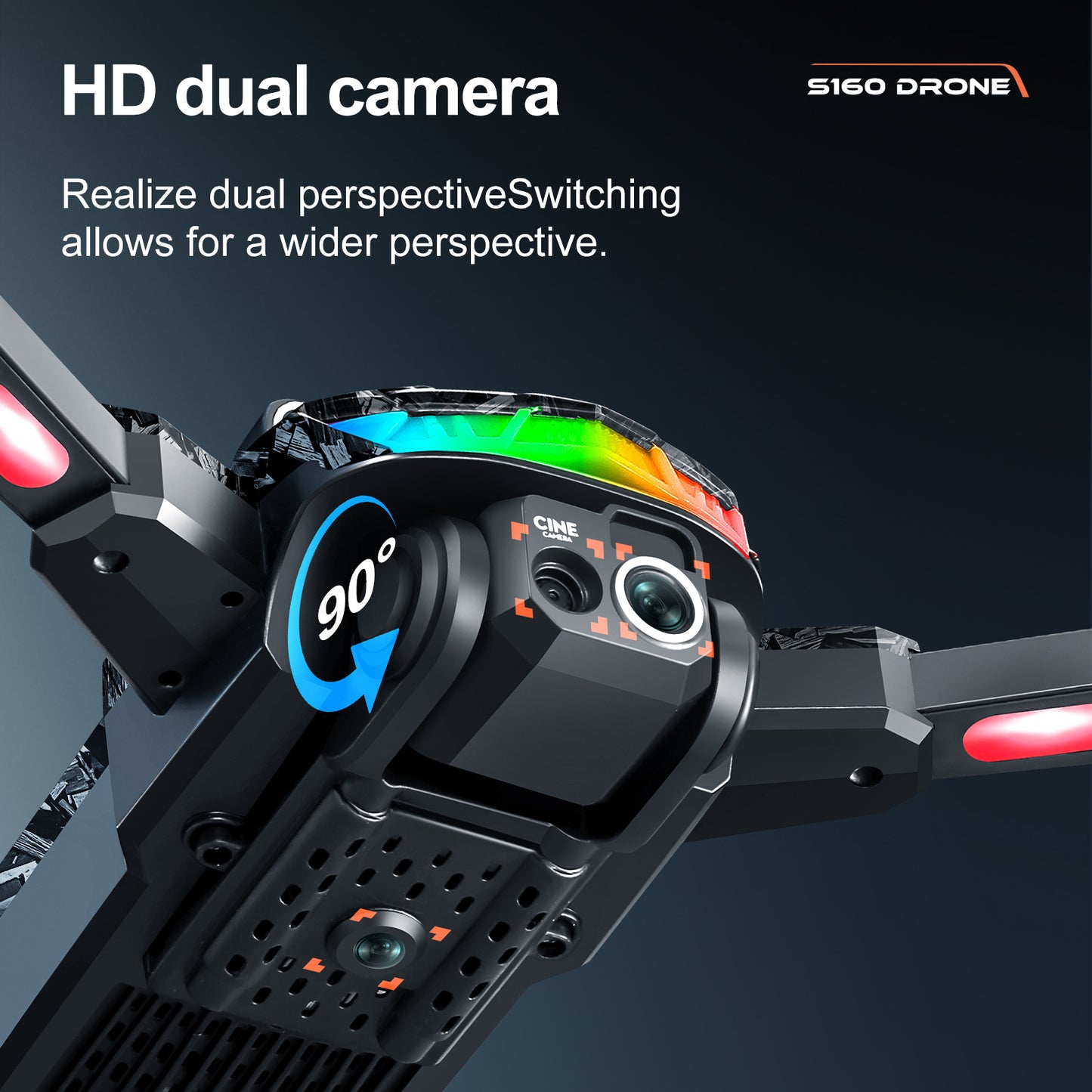 Dual Camera Drone with Remote Control, 480p Video, Obstacle Avoidance, 1-Axis Gimbal, USB Charging, 2000mAh Battery, 5905.51inch Max Control Range, 4724.41inch Max Altitude, 3m/s Max Speed, for Outdoor Quadcopter for Beginner