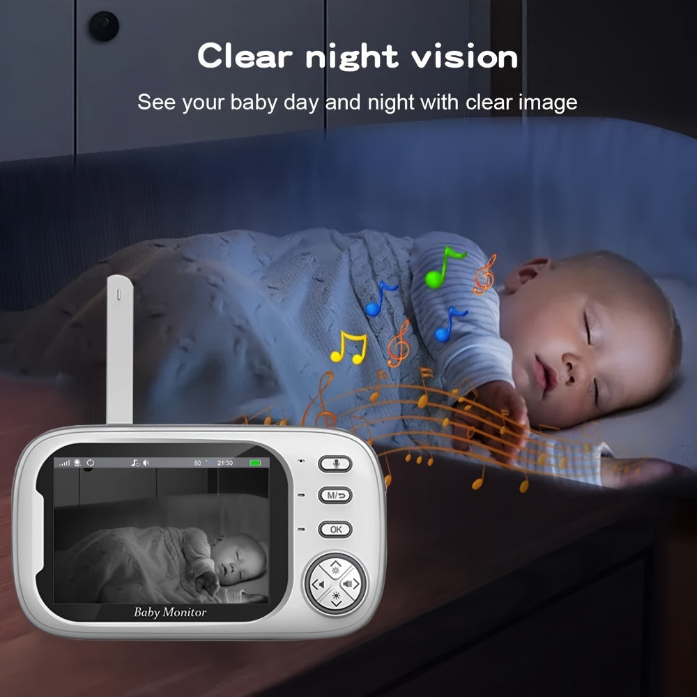 cam Baby Monitor, 3.5 Inch Color LCD Screen, 2 Way Audio, Infrared Night Vision, Digital Zoom,