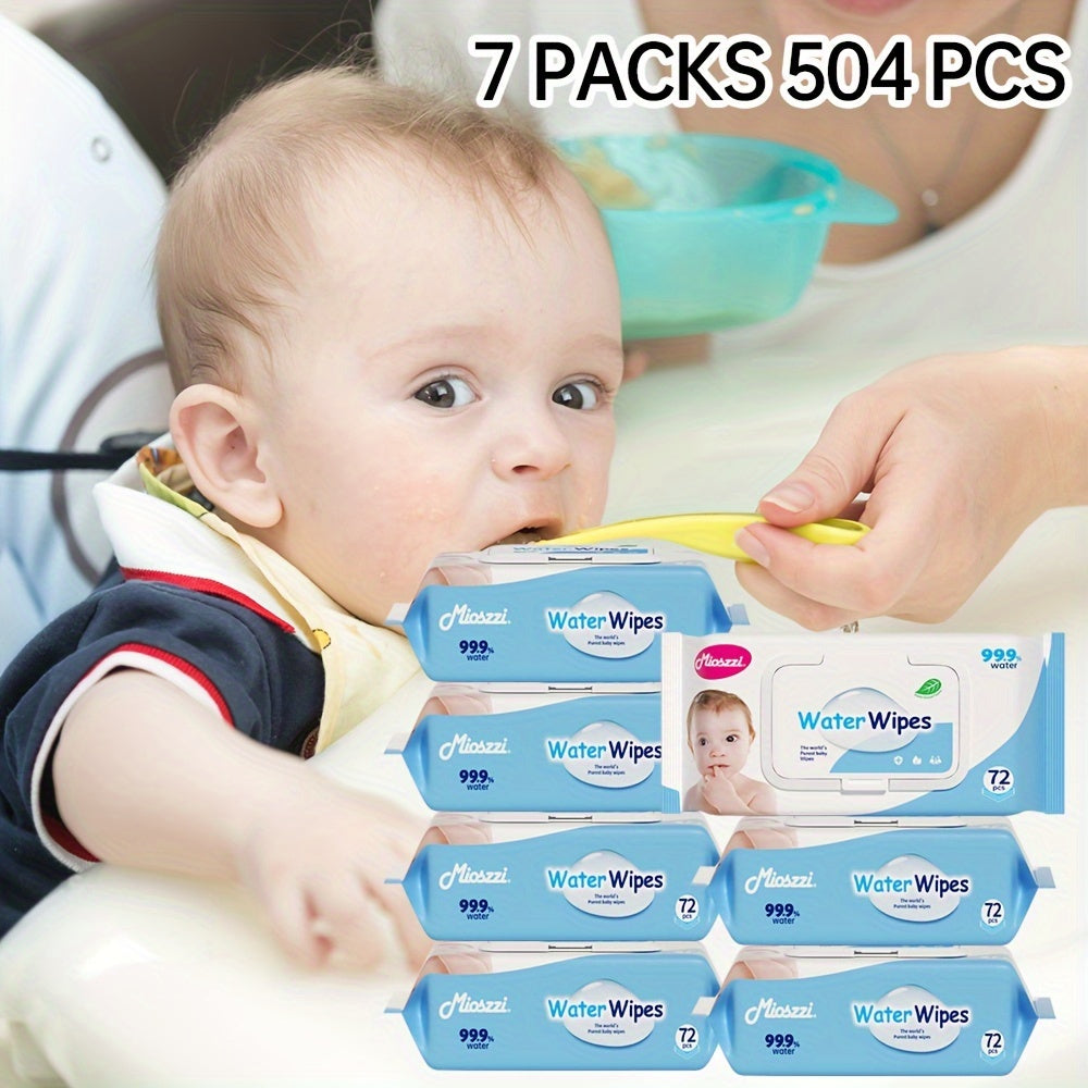 504 pcs Baby Wet Wipes Pure Water Unscented & Hypoallergenic For Plant Fibers Cleaning Wet Wipes