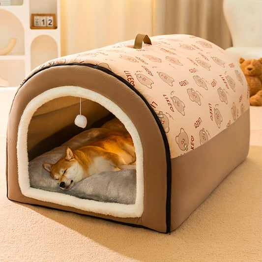 1pc Warm Enclosed Dog Bed, Four Seasons Universal Dog Kennel,