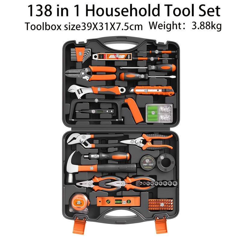 23pcs/138pcs Complete Home Maintenance Kit with Durable Steel Shell, Including