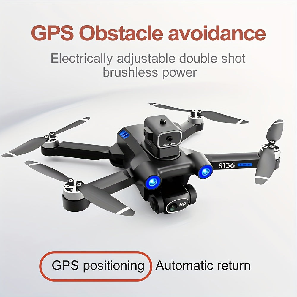 GPS Drone With 4K Camera For Adults, Brushless Motor, RC Quadcopter With Auto Return, Follow Me, Circle Fly, Waypoint Fly, Altitude Hold With 2*Battery