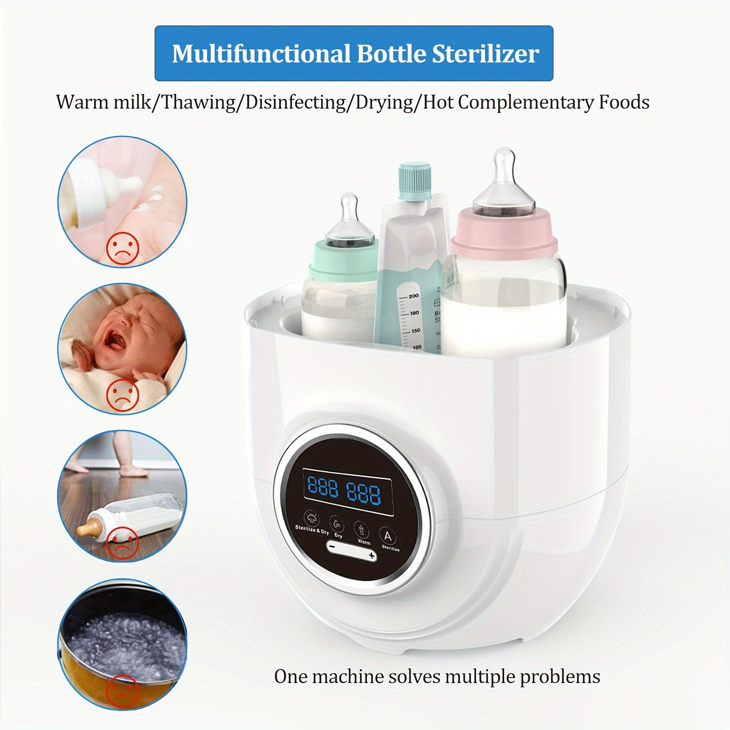 Bottle Sterilizer And Dryer, Baby Bottle Sterilizer, Electric Steam, Universal Fit For All Bottles, Pacifiers, Breast Pumps,