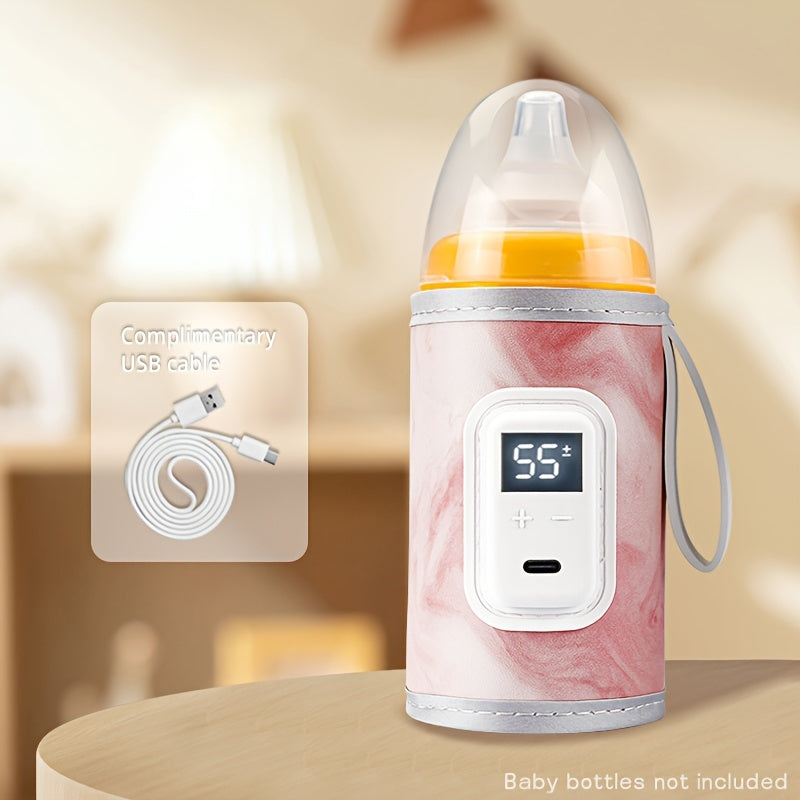 Intelligent Bottle Warmer Sleeve with 21 Temperature Settings and Smart Display, Universal most baby bottle.