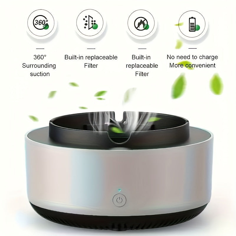 1pc, Smart Ashtray Air Purifier, Immediately Removes Secondhand Smoke And Odors, Battery Not Included, Household Gadgets, Gift,