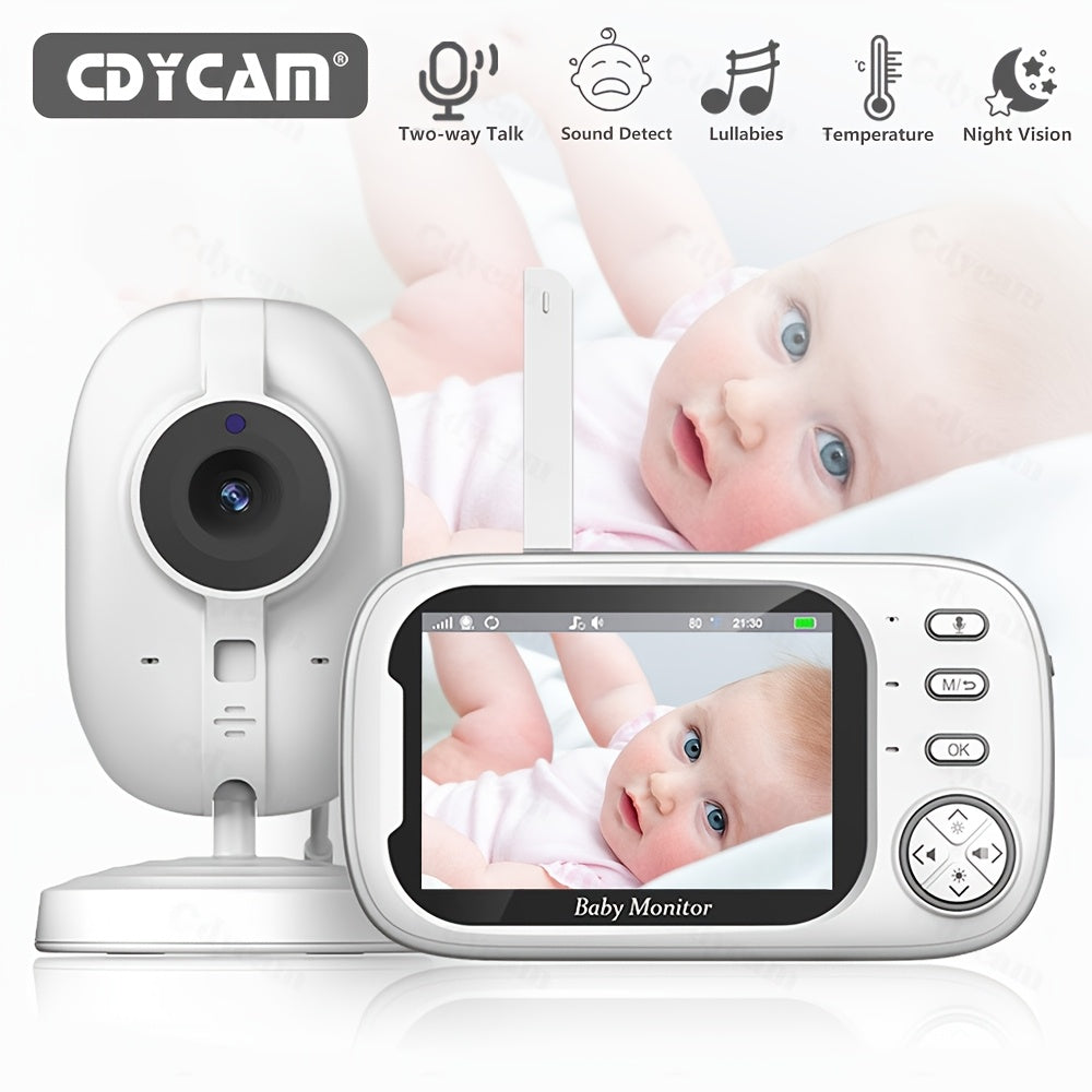 cam Baby Monitor, 3.5 Inch Color LCD Screen, 2 Way Audio, Infrared Night Vision, Digital Zoom,