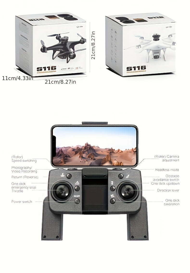 Dual Battery RC Drone with 360° Infrared Obstacle Avoidance, Optical Flow Positioning - Perfect for Aerial Photography & Outdoor Fun, USB Rechargeable, Ideal Holiday Gift