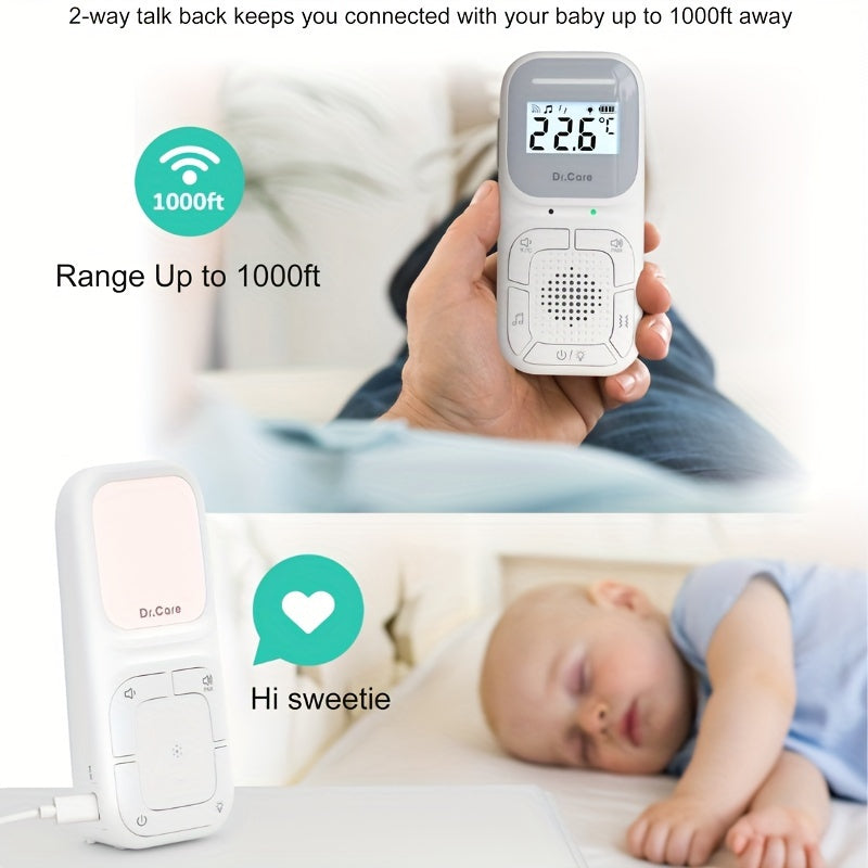 Baby Monitor With Two-Way Talk, Built-in Nightlight,High-Quality Speaker & Mic, No WiFi