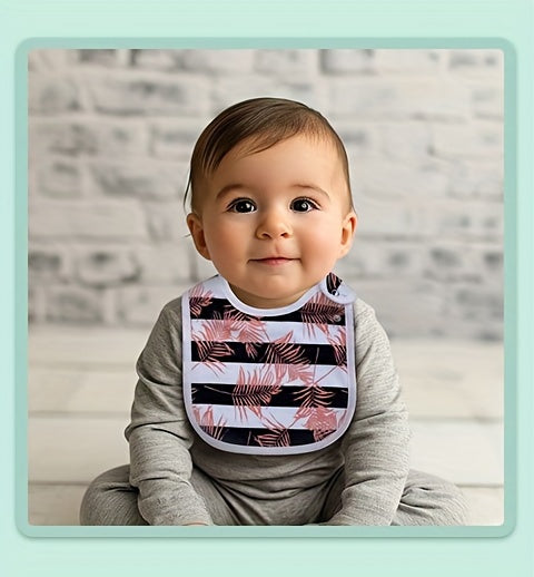 12pcs Of 4 Baby Bibs, Absorbent, Breathable, Adjustable Snap Bibs, Perfect For Boys And Girls,