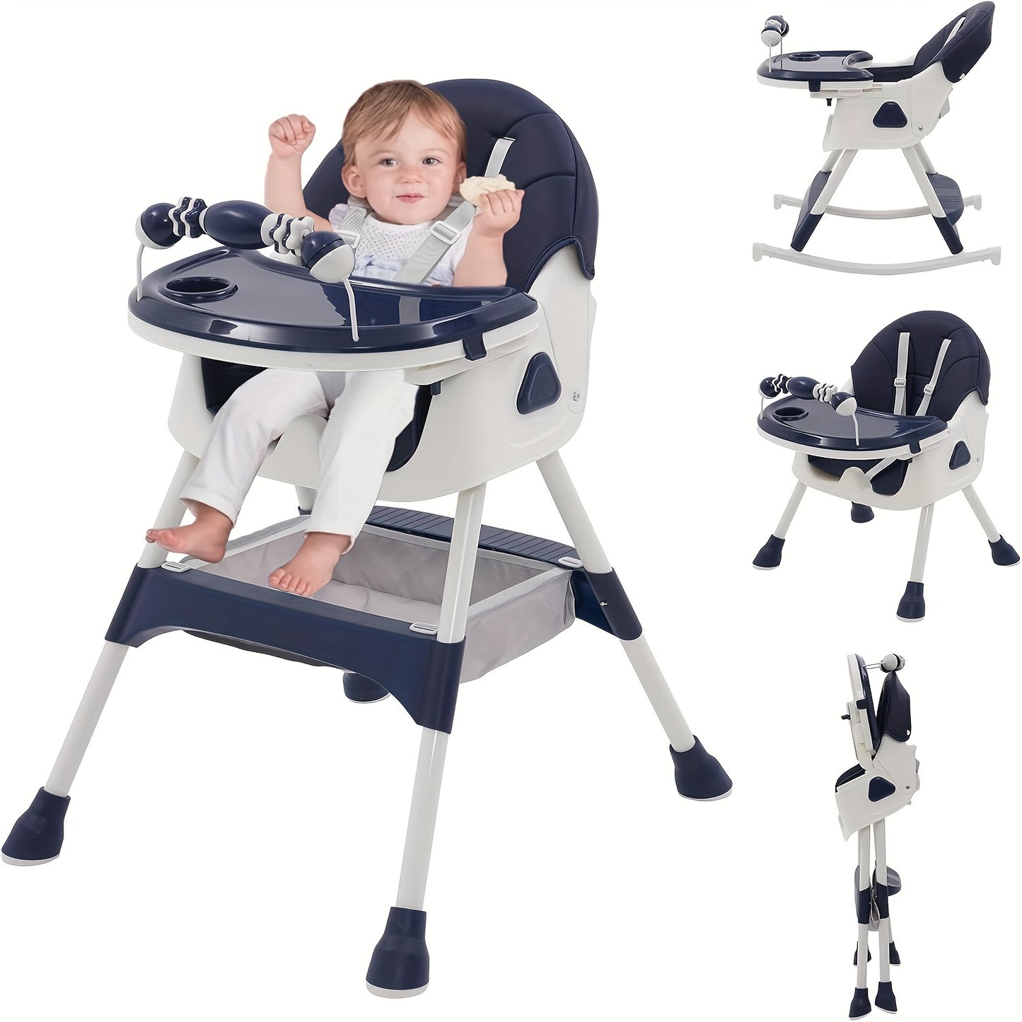 3-in-1 Baby High Chair With Playstand, Children's High Chairs With Removable Tray, Adjustable Foldable Baby Chairs (from 6 Months)