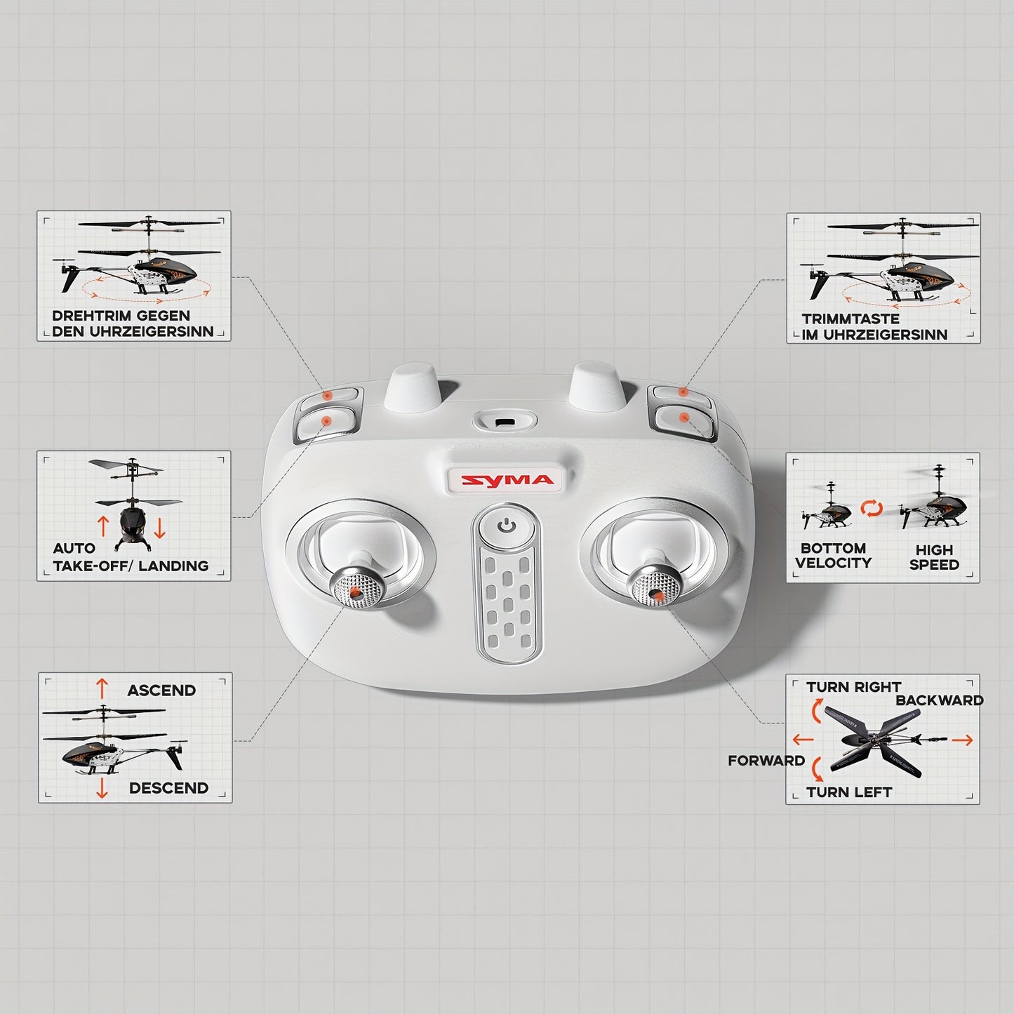 SYMA Remote Controlled Helicopter Q20 RC Aircraft with Altitude Hold, One Key take Off/Landing, 3.5 Channel, Gyro Stabilizer, High &Low Speed, LED Light Indoor to Fly UFO Gift for Kid Beginner