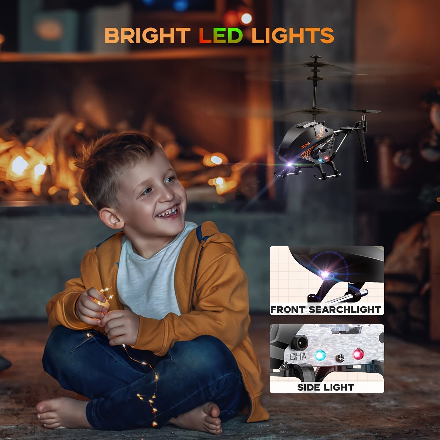 SYMA Remote Controlled Helicopter Q20 RC Aircraft with Altitude Hold, One Key take Off/Landing, 3.5 Channel, Gyro Stabilizer, High &Low Speed, LED Light Indoor to Fly UFO Gift for Kid Beginner