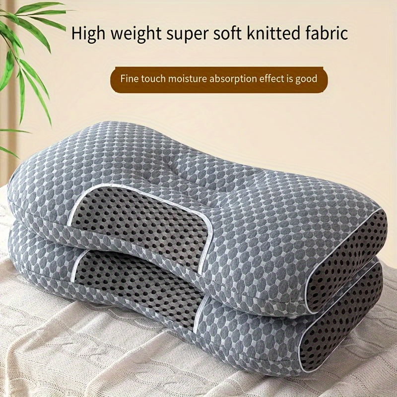 2pcs Breathable Soft Knit Pillows For Neck Support - Moisture-Wicking, Ideal For Sleeping And Home Decor, Black