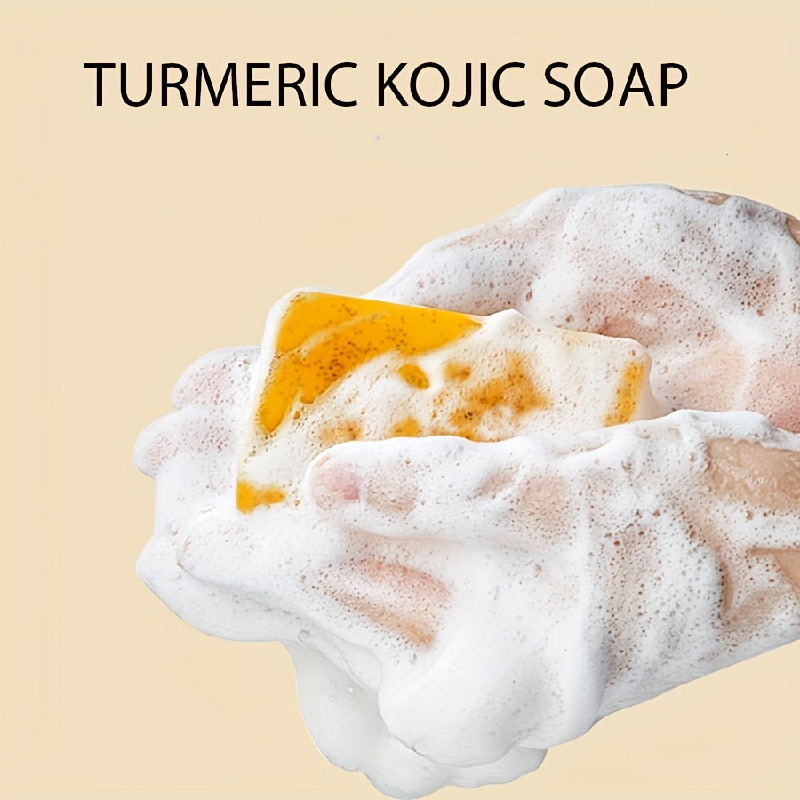 10pcs Unisex - Turmeric  Soap Bars Turmeric Oil for Hair & Scalp Care, 3 Foaming Nets