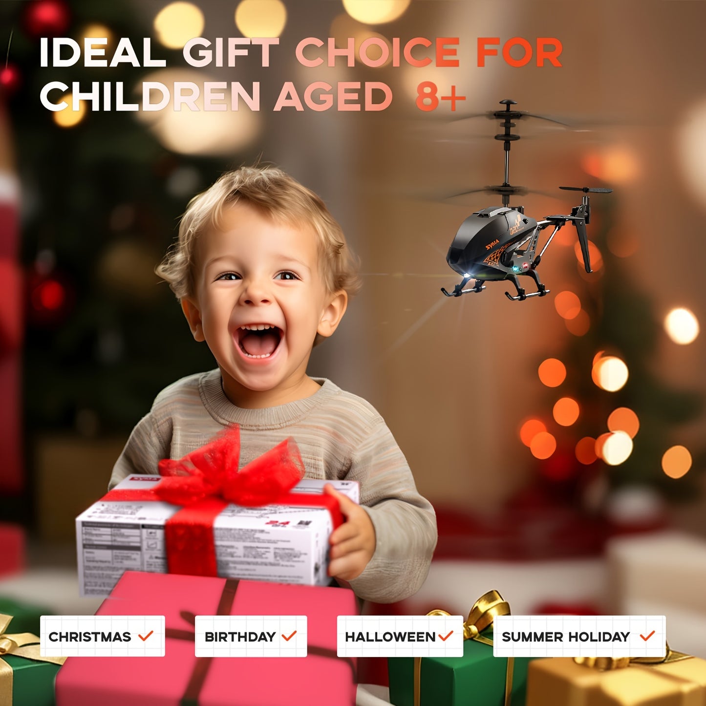 SYMA Remote Controlled Helicopter Q20 RC Aircraft with Altitude Hold, One Key take Off/Landing, 3.5 Channel, Gyro Stabilizer, High &Low Speed, LED Light Indoor to Fly UFO Gift for Kid Beginner