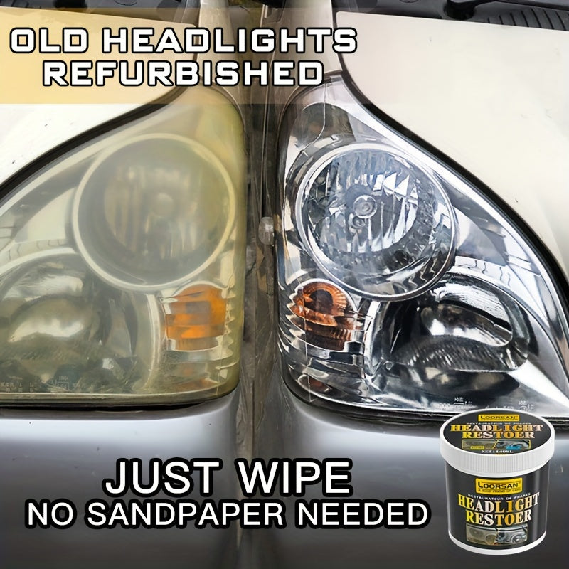 4.73oz Universal Headlight Restoration Kit - Car Headlight Polish Paste - Removes Oxidation, Restores Clarity, Easy Application,