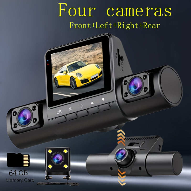 32G 4 Lens New Four Recording HD Driving Recorder 2.0 Inch Car Night Vision Car Front And Rear Left And Right Simultaneously Recording