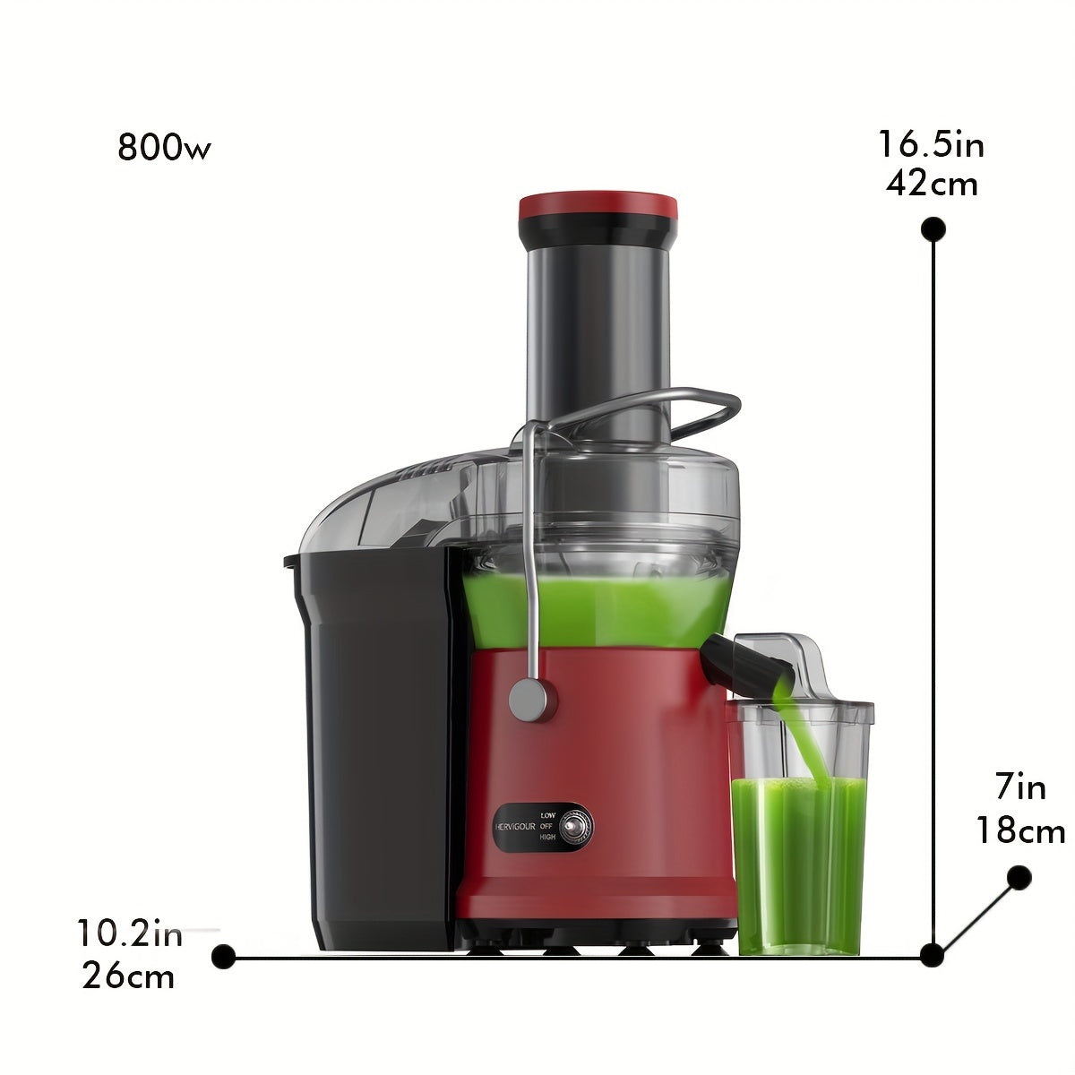 1000W Peak Motor Juicer Machine - 3.2" Mouth, Dual Speeds, Easy to Clean,