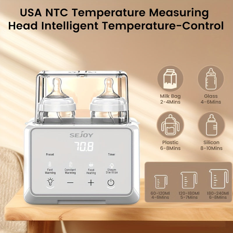 8-in-1 Portable Electric Bottle Warmer With Timer, Multi-function Heating Container,