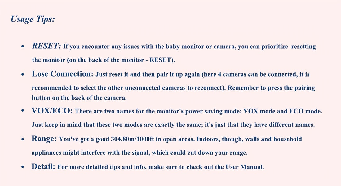 Baby Camera Monitor, Video Baby Monitor With Camera And Audio, Night Vision